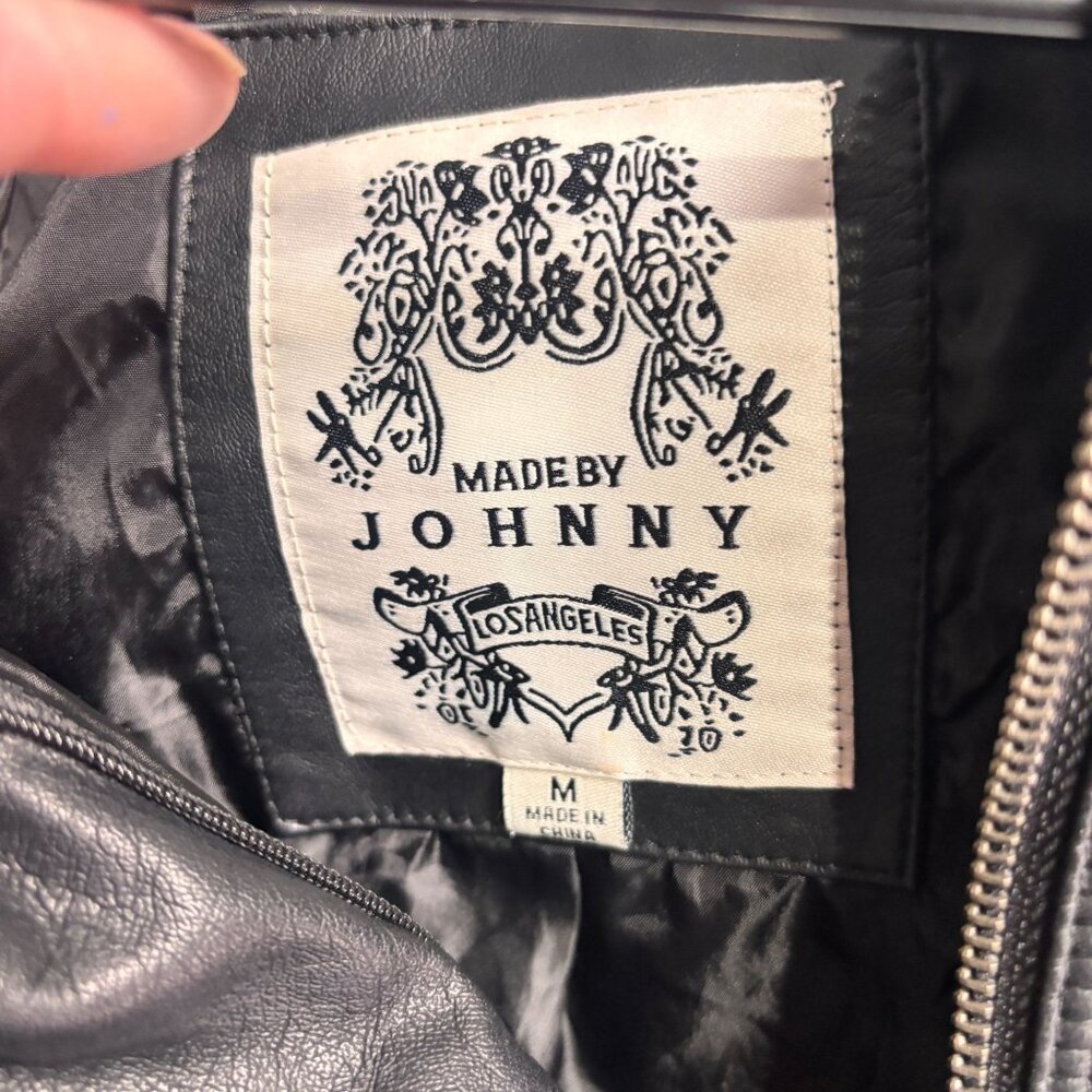 Made By Johnny (MBJ) Women's Faux Leather Mob Wife Moto Biker Jacket - Black - Picture 5 of 9